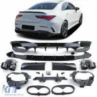 image-79-Diffusore posteriore sportivo con terminali di scarico neri adatto per Mercedes CLA C118 X118