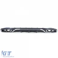 Diffusore posteriore sportivo con terminali di scarico cromati adatto per Mercedes E-Class W213 senza A Design Line-image-6202320