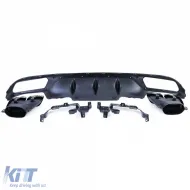 Diffusore posteriore sportivo con terminali di scarico cromati adatto per Mercedes E-Class W213 senza A Design Line-image-6202321