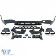Diffusore posteriore sportivo con terminali di scarico cromati adatto per Mercedes GLC X253 SUV 15-19-image-6202806