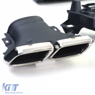 Diffusore posteriore sportivo con terminali di scarico cromati adatto per Mercedes GLC X253 SUV 15-19-image-6202808