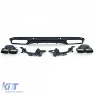 Diffusore posteriore sportivo con terminali neri adatto per Mercedes W205 berlina 14-18-image-6203137