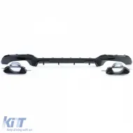 Diffusore posteriore sportivo lucido + terminali di scarico look 340 adatto per BMW Serie 3 G20 G21 320 330-image-6198839