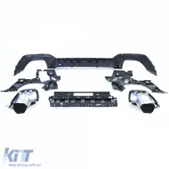 Diffusore posteriore sportivo lucido + terminali di scarico look 340 adatto per BMW Serie 3 G20 G21 320 330-image-6198846