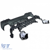 Diffusore posteriore sportivo lucido + terminali di scarico look 440 adatto per BMW Serie 4 G22 G23 420 430-image-6207341