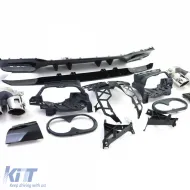 Diffusore posteriore sportivo nero con terminali di scarico cromati adatto per Mercedes A-Class W177 dal 19-image-6264005