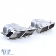 Diffusore posteriore sportivo nero lucido con terminali cromati adatto per Mercedes CLA C117 16-19-image-6192316
