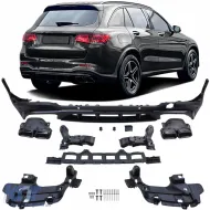 image-72-Diffusore posteriore sportivo + terminali di scarico neri adatti per Mercedes GLC X253 19-22 facelift
