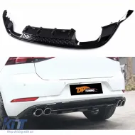 image-27-Diffusore posteriore stile R adatto per Golf Mk7 FL in nero lucido ABS / 2017-2019 (Senza scarico)