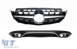 image-23-Diffusore Punte Griglia Cromo Nero per Mercedes E C238 A238 AMG 16+ E53 E63 Look