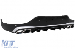 Diffusore Scarico Argento Punte per Mercedes GLC Coupé Facelift C253 20- GLC63 Look-image-6084492