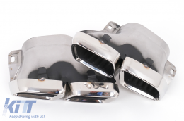 Diffusore Scarico Argento Punte per Mercedes GLC Coupé Facelift C253 20- GLC63 Look-image-6084498