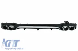image-62-Diffusore & Scarico Punte per Mercedes Classe E W213 2016+ E53 Look Argento Nero