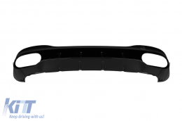 Diffusore tipo CLA45 con terminali neri adatto per paraurti posteriore A Design su Mercedes CLA C118 dopo il 2019, laccato nero, -oo--oo--image-6237559