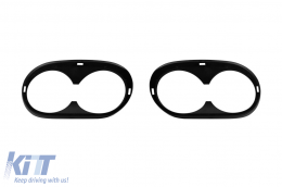 Diffusore tipo CLA45 con terminali neri adatto per paraurti posteriore A Design su Mercedes CLA C118 dopo il 2019, laccato nero, -oo--oo--image-6237564