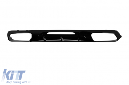 Diffusore tipo CLS63 GT con terminali neri adatto per paraurti posteriore A Design su Mercedes CLS C218 2011-2018 -oo--oo-, verniciato di nero-image-6138699