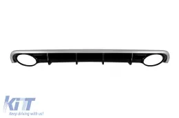 Diffusore tipo RS6 con terminali cromati adatto per paraurti posteriore standard dell'Audi A6 C7 4G 2011-2015 berlina, station wagon -o---o--image-6162958