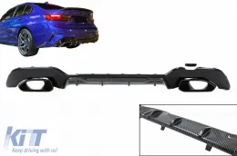 Difusor Cansada Puntas para BMW 3 G20 G28 Sedan G21 Touring 19+ M340i M Look Negro-image-6094966