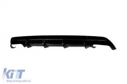 Difusor con puntas negras tipo CLA45 adecuado para el parachoques trasero A Design en Mercedes CLA C117 2016-2018, lacado en negro, -oo--oo--image-6150355