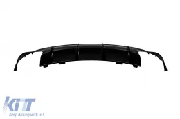 Difusor con puntas negras tipo CLA45 adecuado para el parachoques trasero A Design en Mercedes CLA C117 2016-2018, lacado en negro, -oo--oo--image-6150359