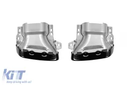 Difusor con puntas negras tipo CLA45 adecuado para el parachoques trasero A Design en Mercedes CLA C117 2016-2018, lacado en negro, -oo--oo--image-6150363