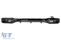 image-72-Difusor de paragolpes Puntas de escape negras para Mercedes Clase E W213 Sport Line 16-19 E63 Design Night Package