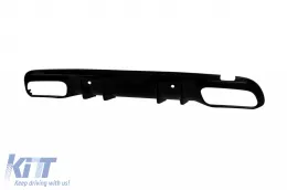 Difusor Diseño Tipo A adecuado para parachoques trasero línea A Design del Mercedes C-Class W205 2014-2020 -oo--oo-, lacado en negro-image-6265544