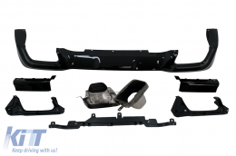 Difusor Doble para BMW 2 F22 F23 2013+ M Performance Look Negro brillante-image-6094594