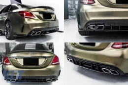 Difusor estilo C63 adecuado para parachoques trasero A Design adecuado para Mercedes Clase C W205 2014-2020 -оо--оо--image-6146143