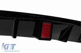 Difusor M Performance Design Design adecuado para el parachoques trasero M del BMW Serie 5 F10 sedán 2010-2017 con tercera luz de freno, lacado en negro -oo--oo--image-6150192