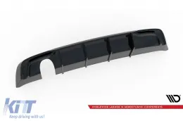 Difusor Maxton Design adecuado para el parachoques trasero del Audi A3 Sportback 8V 2016-2020, con escape simple, lacado en negro-image-6140115