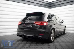 Difusor Maxton Design adecuado para el parachoques trasero del Audi A3 Sportback 8V 2016-2020, con escape simple, lacado en negro-image-6140117