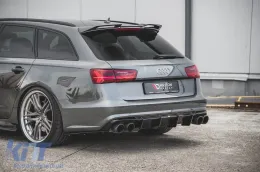 Difusor Maxton Design adecuado para el parachoques trasero S6, S-Line en Audi A6 C7 sedán, Avant 2014-2017, lacado en negro-image-6140473