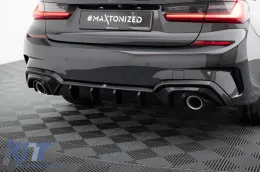 Difusor Maxton Design adecuado para el parachoques trasero del BMW 3 Series G20 sedan, G21 touring con paquete M 2018-2022, lacado en negro, adecuado para vehículos con enganche de remolque-image-6236147