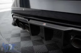 Difusor Maxton Design adecuado para el parachoques trasero de BMW M4 G82 Coupé, G83 Cabriolet, M3 G80 Sedán, G81 Touring después de 2021 -oo--oo-, lacado en negro-image-6236163