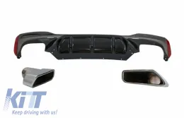 image-2-Difusor para BMW 5 G30 G31 Limo Touring 2017+ M5 Look Cansada Silenciador Cromo