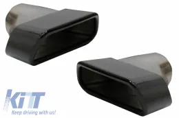 Difusor para BMW G30 17-2019 M Perform Look Cansada Silenciador Puntas Negro Alerón-image-6058129