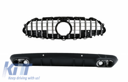 Difusor para Mercedes CLS-Class C257 18+ Puntas escape parrilla GTR CLS53 Look-image-6057750