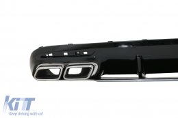Difusor para Mercedes S C217 14-17 S63 GTR Look Cromo Silenciador Consejos Reja Negro-image-6069718