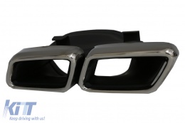 Difusor para Mercedes S C217 14-17 S63 GTR Look Cromo Silenciador Consejos Reja Negro-image-6069723