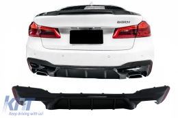 Difusor Parachoques para BMW 5 G30 G31 Limo Touring 17+ M5 Look Negro Brillante-image-6043663