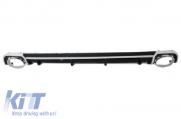 image-24-Difusor parachoques trasero para Audi A4 B9 8W 16-18 Cansada Puntas Sedan Avant RS4 Look