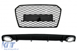 image-44-Difusor paragolpes para Audi A6 4G Facelift 15-18 Rejilla Escape Puntas RS6 Look