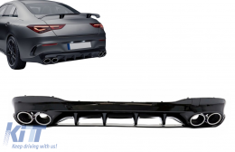 Difusor Puntas Cromo para Mercedes CLA X118 C118 Sport Line 19+ CLA35 Look Aerodynamic Package-image-6110462