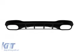 Difusor tipo CLA45 con puntas negras adecuado para parachoques trasero A Design en Mercedes CLA C118 después de 2019, lacado en negro, -oo--oo--image-6237554