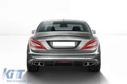 Difusor tipo CLS63 con puntas negras adecuado para parachoques trasero A Design en Mercedes CLS W218 2011-2018 -oo--oo--image-6150325