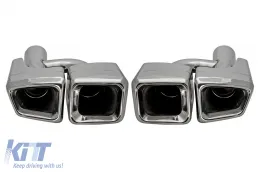 Difusor tipo CLS63 con salidas tipo E63 cromadas adecuado para parachoques trasero A Design en Mercedes CLS W218 2011-2018 -oo--oo--image-6150141