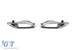 Difusor tipo E300 con puntas cromadas adecuado para el parachoques trasero estándar de Mercedes E-Class W212, S212 2014-2016, -oo--oo-, con moldura cromada-image-6150616