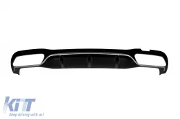 Difusor tipo E53 con puntas negras adecuado para el parachoques trasero A Design del Mercedes E-Class W213 sedán 2016-2022, lacado en negro con detalles en cromo, -oo--oo--image-6149061