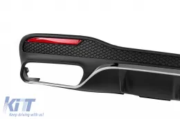 Difusor tipo GLE63 con puntas cromadas adecuado para parachoques trasero A Design Mercedes GLE W166 2015-2019 -oo--oo-, con moldura cromada-image-6264599